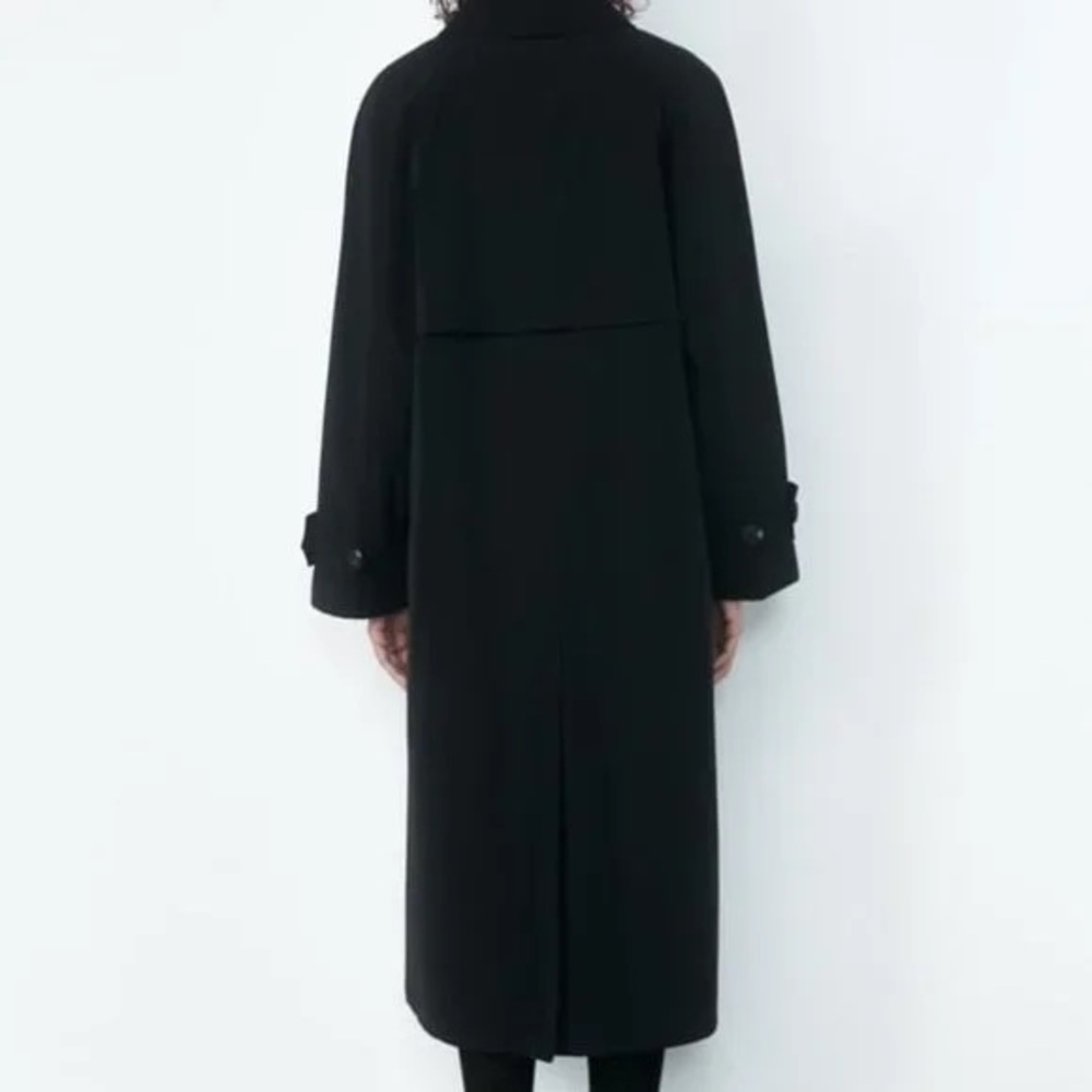 Zara ZW COLLECTION OVERSIZED WATER REPELLENT TRENCH COAT. Black. Size XS. NWT. - Picture 6 of 15